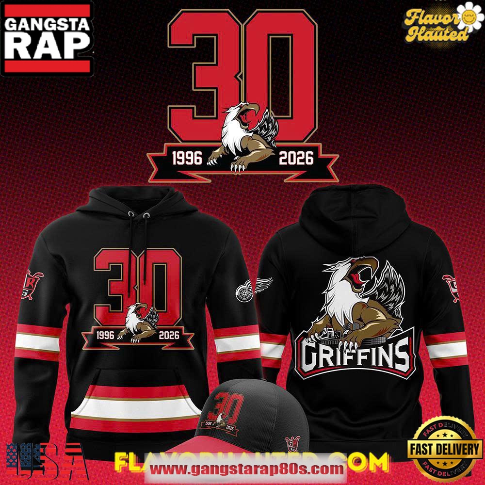 Grand Rapids Griffins 30th Anniversary Celebrations Special All Over Print Hoodie Grand Rapids Griffins 30th Anniversary Celebrations Special All Over Print Hoodie