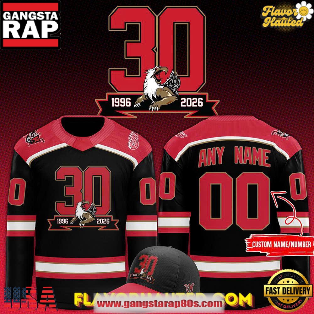 Grand Rapids Griffins 30th Anniversary Celebrations Special Custom Hockey Jersey Grand Rapids Griffins 30th Anniversary Celebrations Special Custom Hockey Jersey