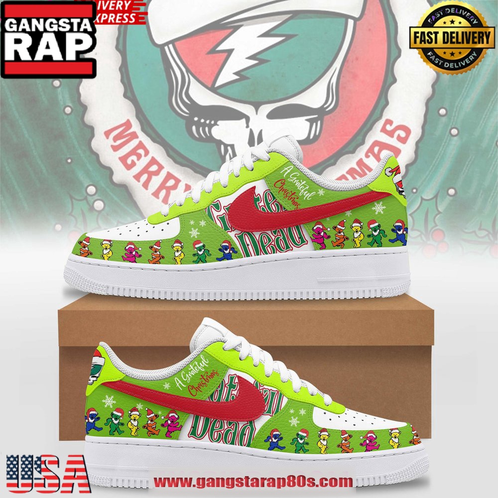 Grateful Dead Christmas Limited Edition Air Force 1 Running Sneakers Shoes