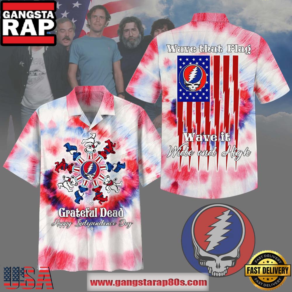 Grateful Dead Happy Independence Day Hot Summer Hawaiian Shirt Grateful Dead Happy Independence Day Hot Summer Hawaiian Shirt