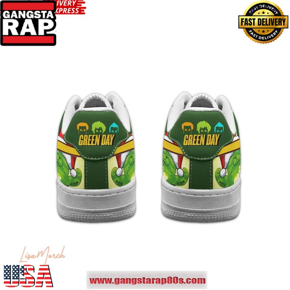Green Day Merry Christmas Limited Edition Air Force 1 Running Sneakers Shoes Green Day Merry Christmas Limited Edition Air Force 1 Running Sneakers Shoes