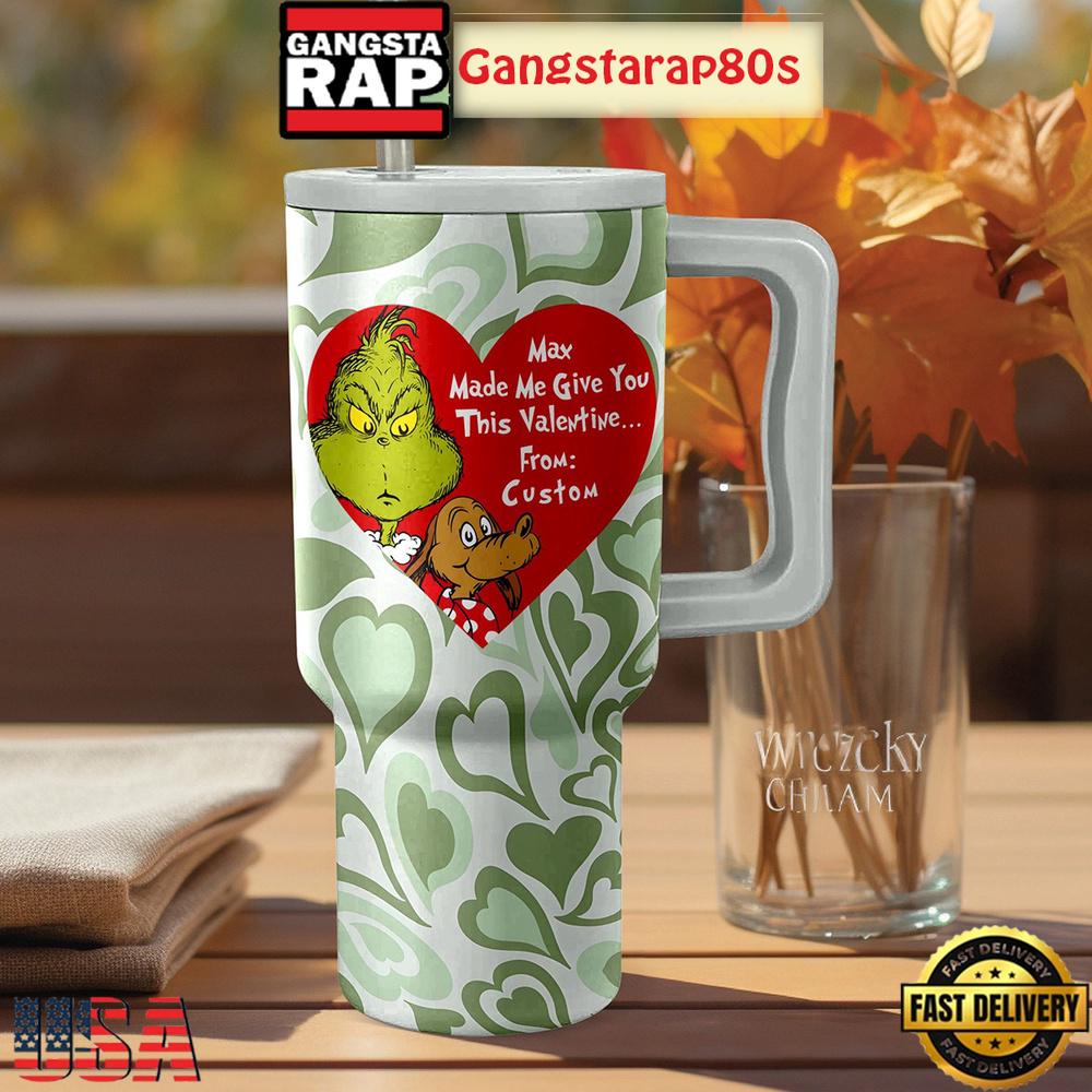 Grinch This Valentine Personalized Tumbler Cup 40oz Grinch This Valentine Personalized Tumbler Cup 40oz