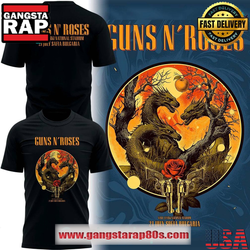 Guns N Roses World Tour to Bulgaria 2025 T-Shirt