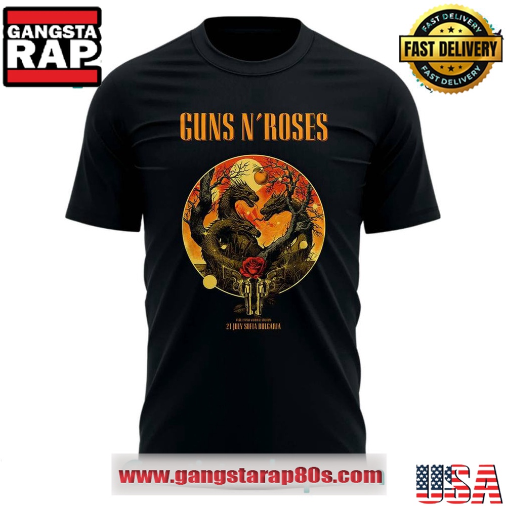 Guns N Roses World Tour to Bulgaria 2025 T-Shirt