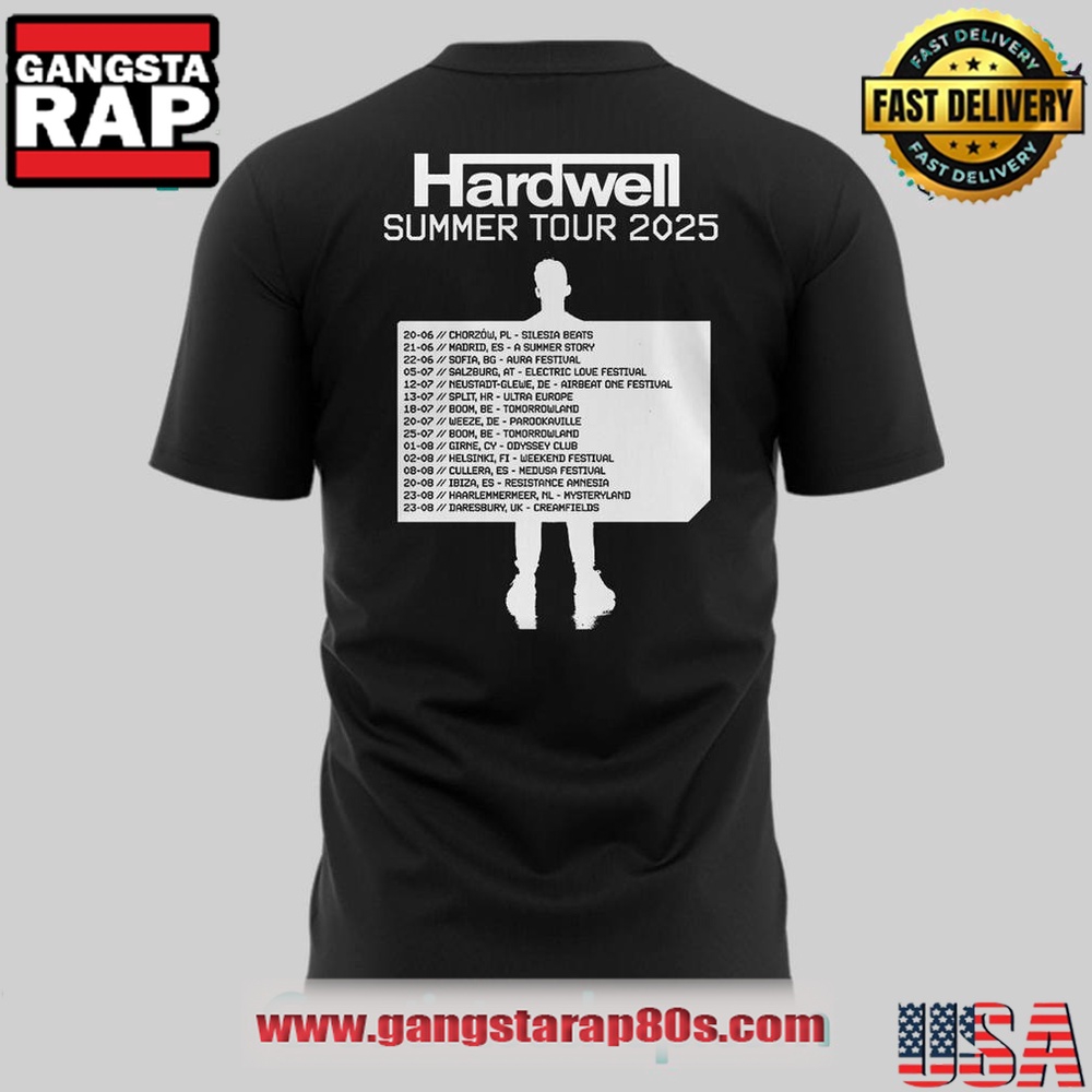 Hardwell Summer Tour 2025 Special Edition T Shirt Hardwell Summer Tour 2025 Special Edition T Shirt