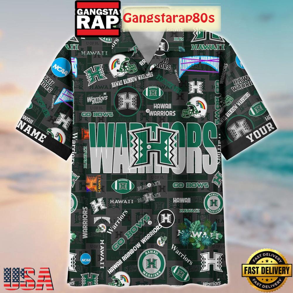 Hawaii Rainbow Warriors Solgan Go Bows True Fan Spirit Custom Name Aloha Hawaiian Shirt Hawaii Rainbow Warriors Solgan Go Bows True Fan Spirit Custom Name Aloha Hawaiian Shirt