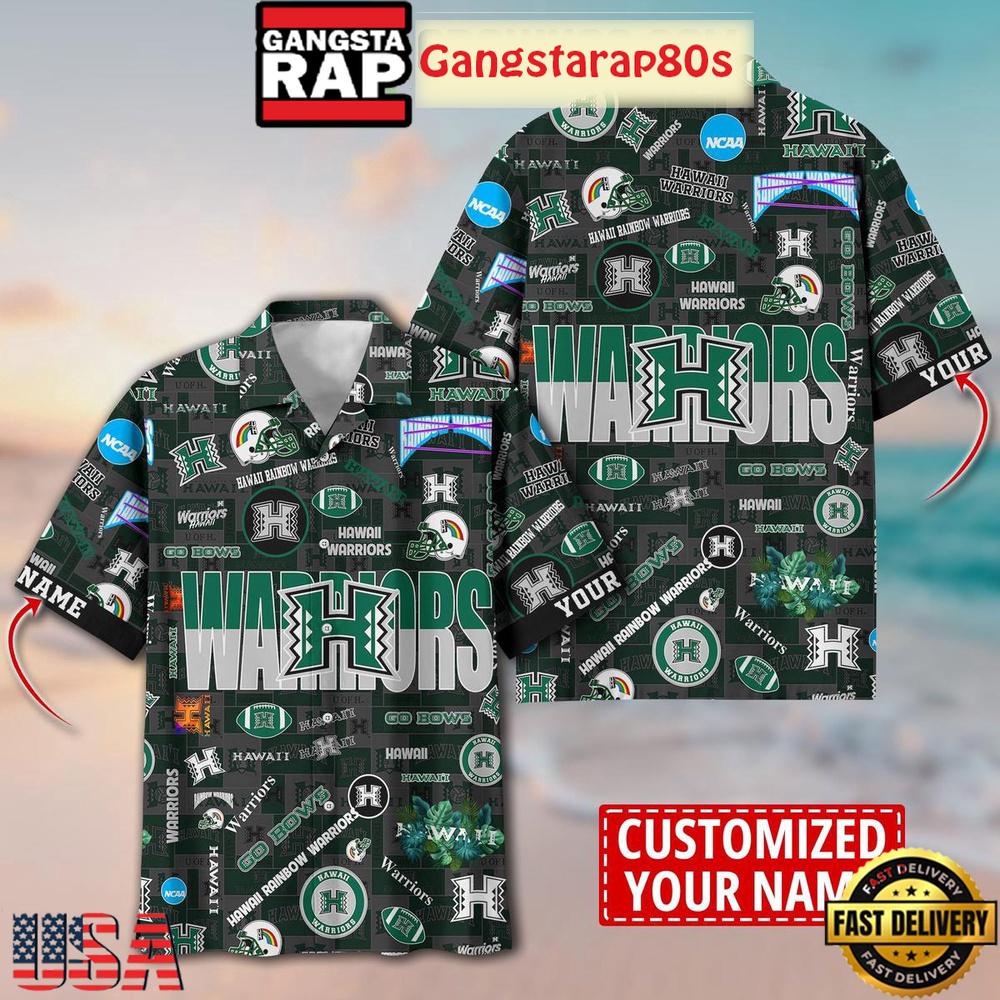 Hawaii Rainbow Warriors Solgan Go Bows True Fan Spirit Custom Name Aloha Hawaiian Shirt Hawaii Rainbow Warriors Solgan Go Bows True Fan Spirit Custom Name Aloha Hawaiian Shirt