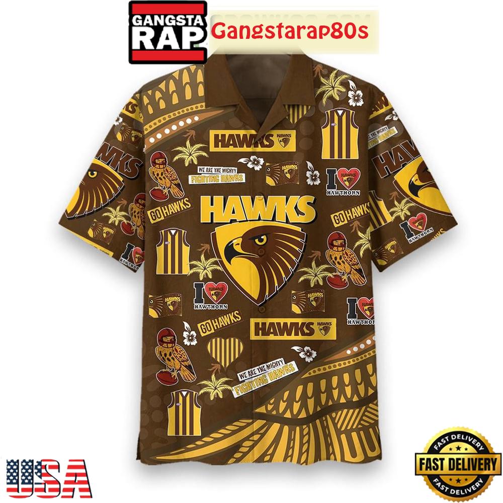 Hawthorn Hawks We Are The Mighty Fighting Hawks Aloha Hawaiian Shirt Hawthorn Hawks We Are The Mighty Fighting Hawks Aloha Hawaiian Shirt