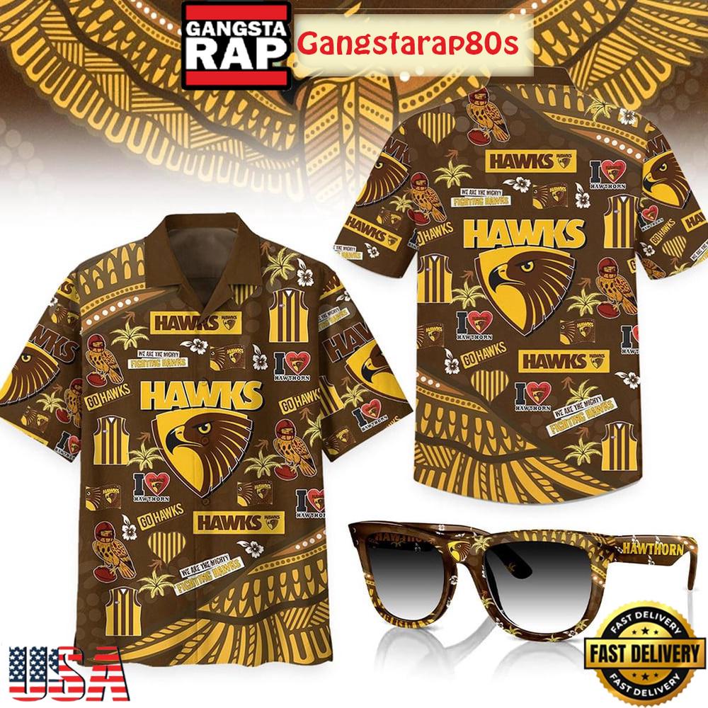 Hawthorn Hawks We Are The Mighty Fighting Hawks Aloha Hawaiian Shirt Hawthorn Hawks We Are The Mighty Fighting Hawks Aloha Hawaiian Shirt