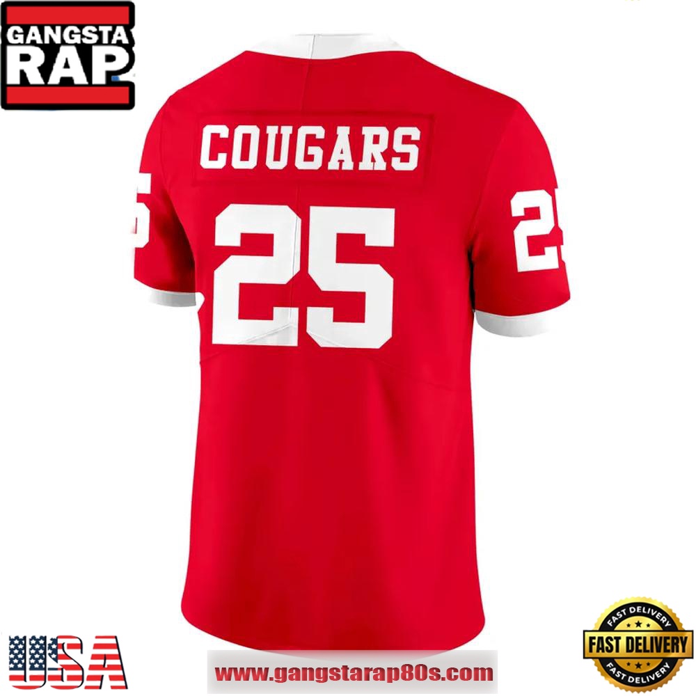 Houston Cougars 2025 New Red Uniform Custom Football Jersey Houston Cougars 2025 New Red Uniform Custom Football Jersey