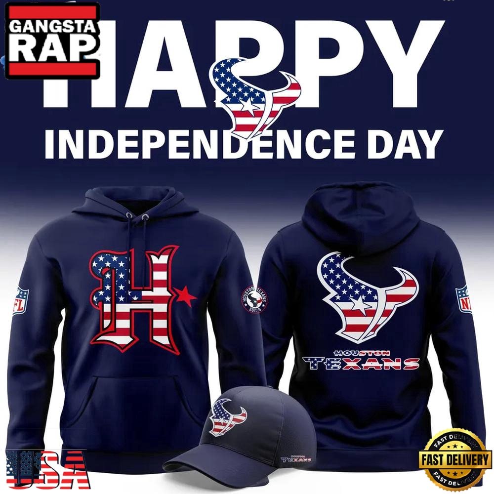 Houston Texans 2025 Happy Independence Day Hoodie