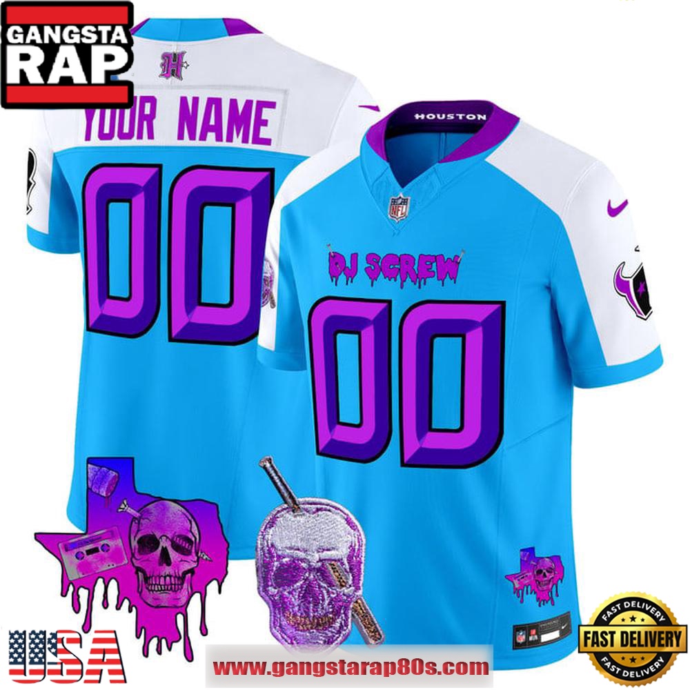Houston Texans x DJ Screw Vapor Limited Edition Custom Football Jersey Houston Texans x DJ Screw Vapor Limited Edition Custom Football Jersey