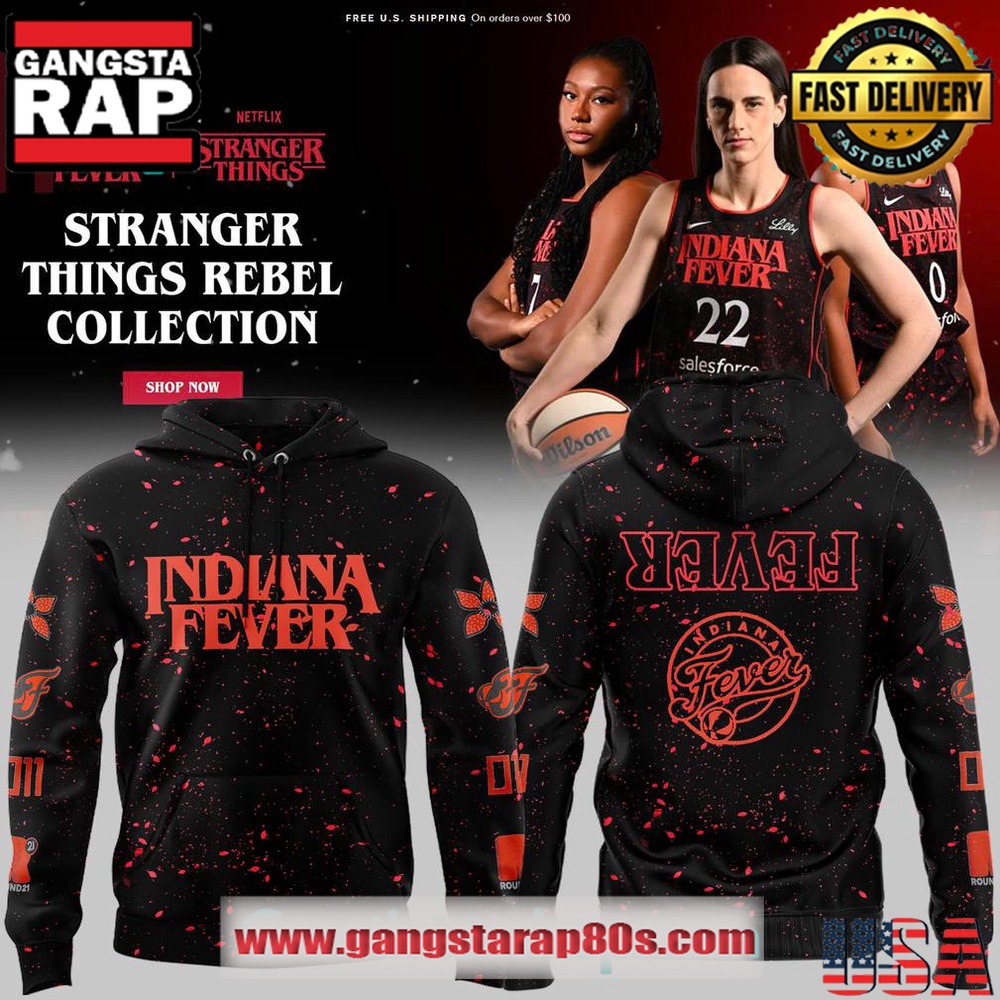 Indiana Fever x Stranger Things Rebel Swingman Limited Edition Unisex Hoodie