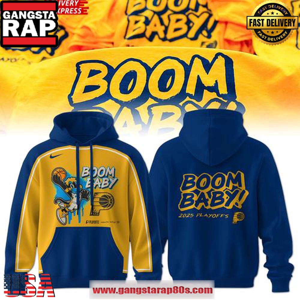 Indiana Pacers Boom Baby 2025 Playoffs Special Unisex Hoodie Indiana Pacers Boom Baby 2025 Playoffs Special Unisex Hoodie