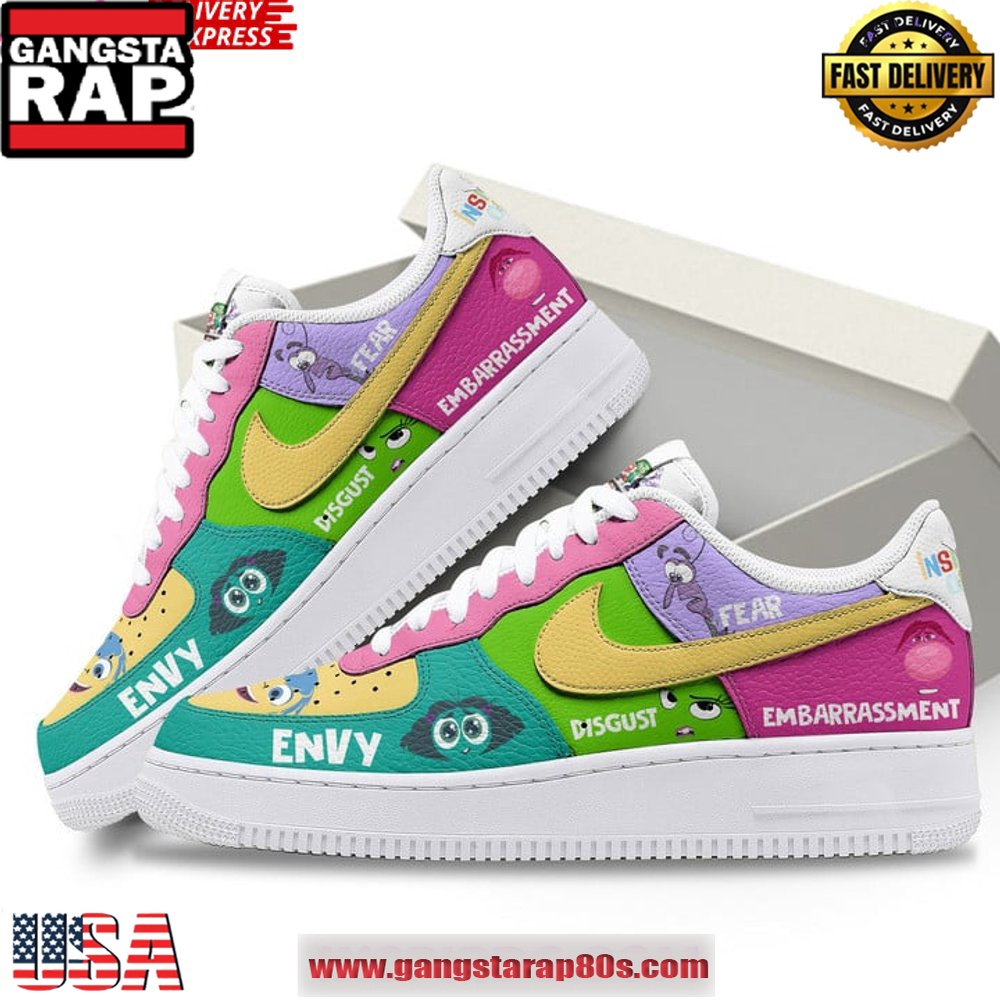 Inside Out Walt Disney Special Edition Air Force 1 Sneakers Shoes Inside Out Walt Disney Special Edition Air Force 1 Sneakers Shoes