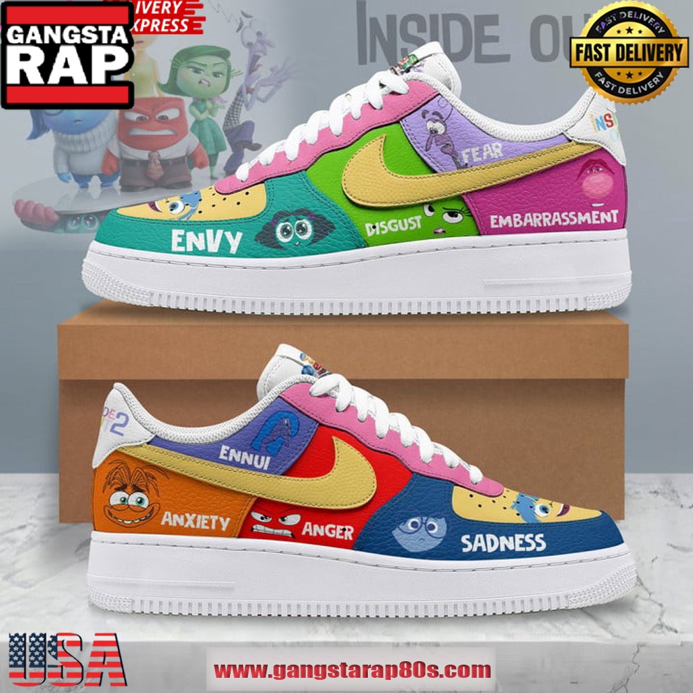 Inside Out Walt Disney Special Edition Air Force 1 Sneakers Shoes Inside Out Walt Disney Special Edition Air Force 1 Sneakers Shoes