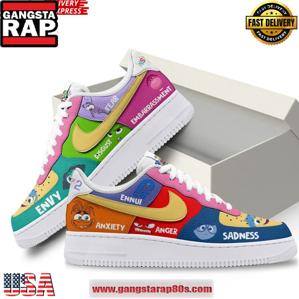Inside Out Walt Disney Special Edition Air Force 1 Sneakers Shoes Inside Out Walt Disney Special Edition Air Force 1 Sneakers Shoes