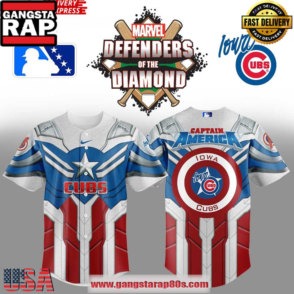 Iowa Cubs x Captain America Limited Edition Baseball Jersey Shirt