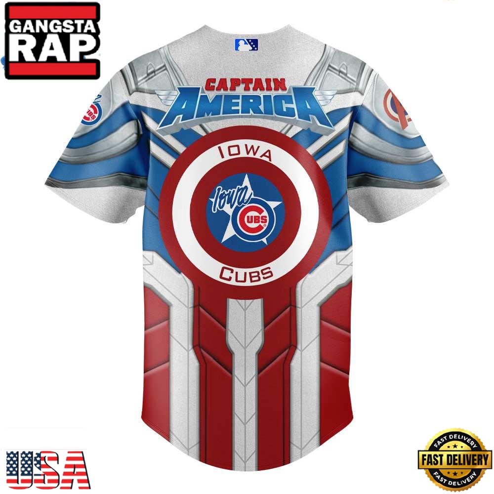 Iowa Cubs x Marvel Defenders Of The Diamond New Design Baseball Jersey Iowa Cubs x Marvel Defenders Of The Diamond New Design Baseball Jersey