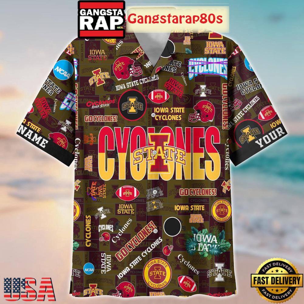 Iowa State Cyclones Solgan Go Cyclones True Fan Spirit Custom Name Aloha Hawaiian Shirt Iowa State Cyclones Solgan Go Cyclones True Fan Spirit Custom Name Aloha Hawaiian Shirt