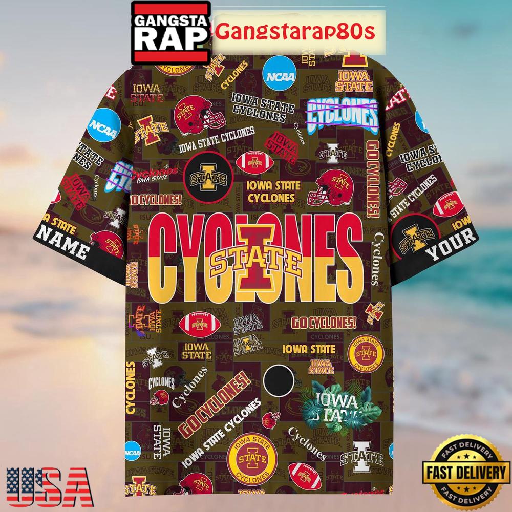 Iowa State Cyclones Solgan Go Cyclones True Fan Spirit Custom Name Aloha Hawaiian Shirt Iowa State Cyclones Solgan Go Cyclones True Fan Spirit Custom Name Aloha Hawaiian Shirt