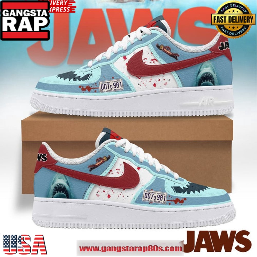 Jaws Shark Limited Edition Air Force 1 Running Sneakers Shoes Jaws Shark Limited Edition Air Force 1 Running Sneakers Shoes