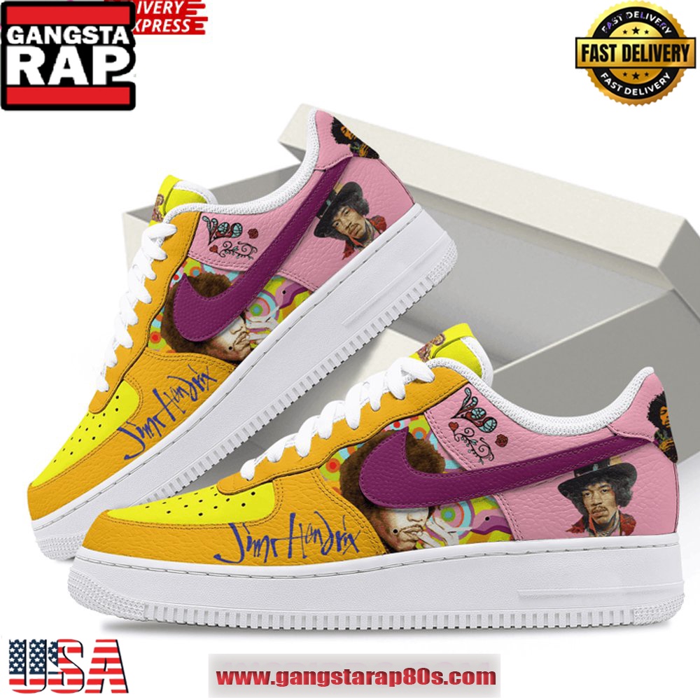 Jimi Hendrix Guitarist Limited Edition Air Force 1 Running Sneakers Shoes