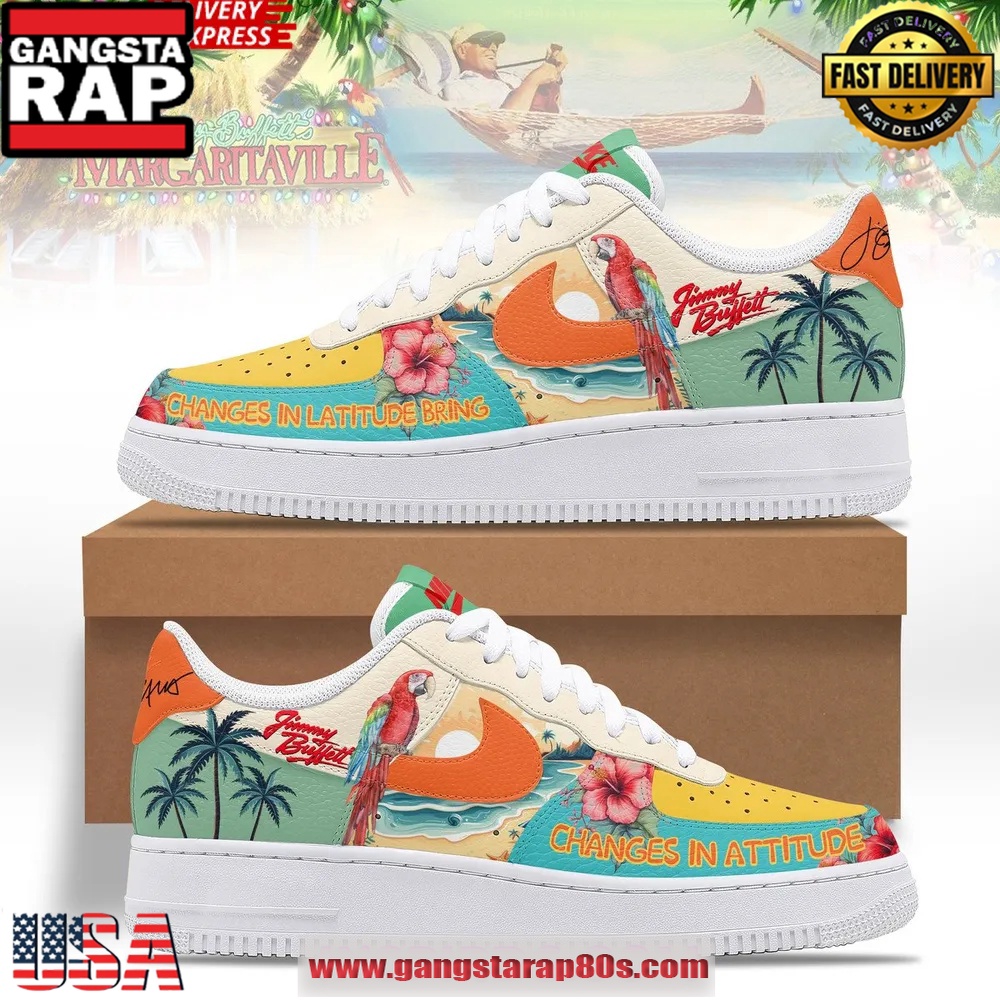 Jimmy Buffett “Changes In Latitude Bring Changes In Attitude” Limited Air Force 1 Sneakers Shoes