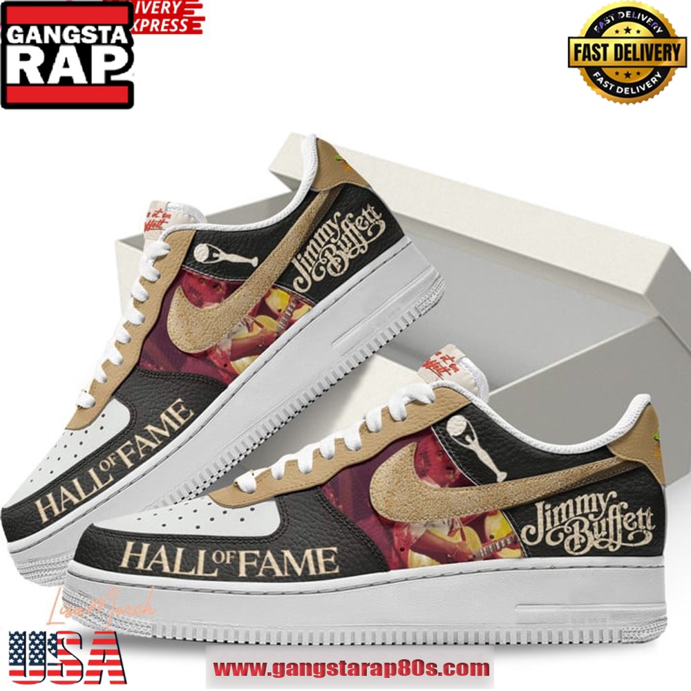 Jimmy Buffett Hall Of Fame Limited Edition Air Force 1 Running Sneakers Jimmy Buffett Hall Of Fame Limited Edition Air Force 1 Running Sneakers