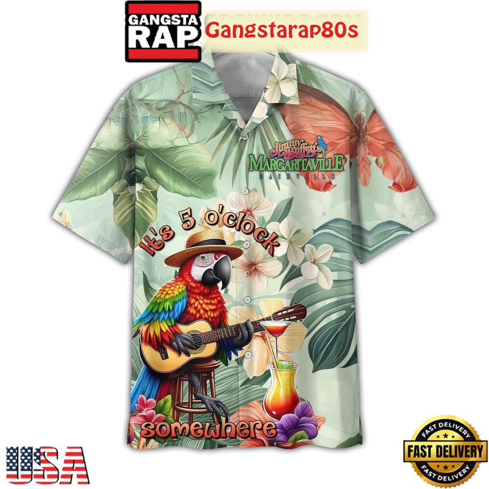 Jimmy Buffett It's 5 O'clock Somewhere Aloha Hawaiian Shirt Jimmy Buffett It's 5 O'clock Somewhere Aloha Hawaiian Shirt