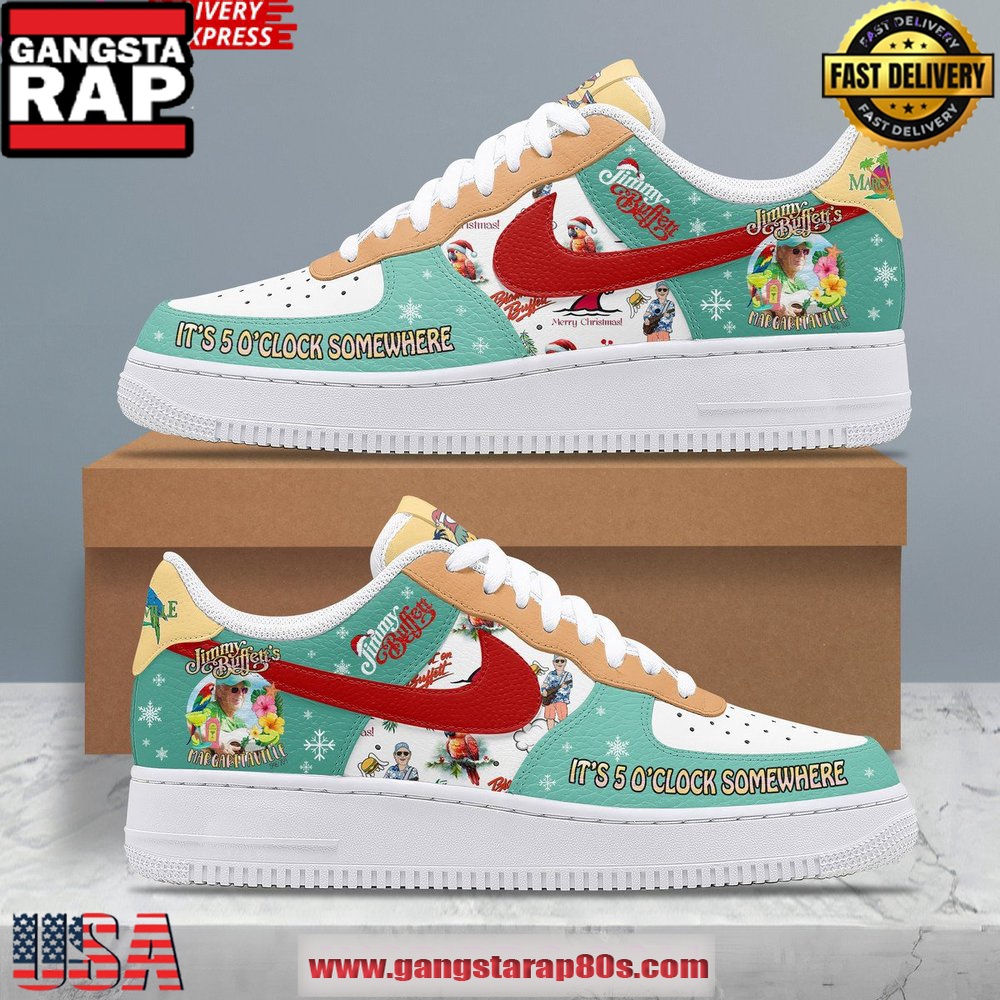 Jimmy Buffett Margaritaville It's 5 O'Clock Somewhere Air Force 1 Running Sneakers