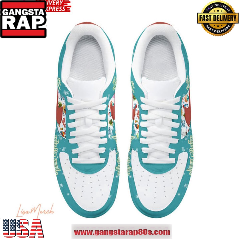 Jimmy Buffett Mele Kalikimaka Limited Edition Air Force 1 Running Sneakers Jimmy Buffett Mele Kalikimaka Limited Edition Air Force 1 Running Sneakers