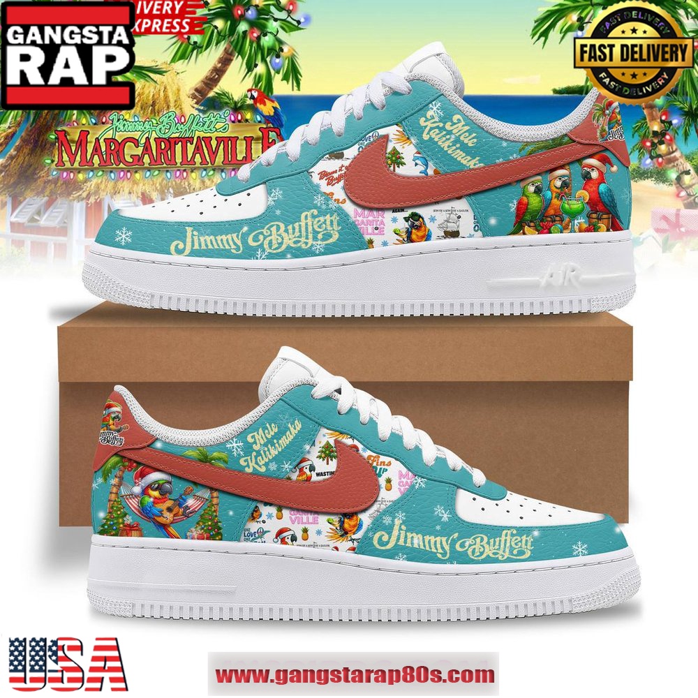 Jimmy Buffett Mele Kalikimaka Limited Edition Air Force 1 Running Sneakers