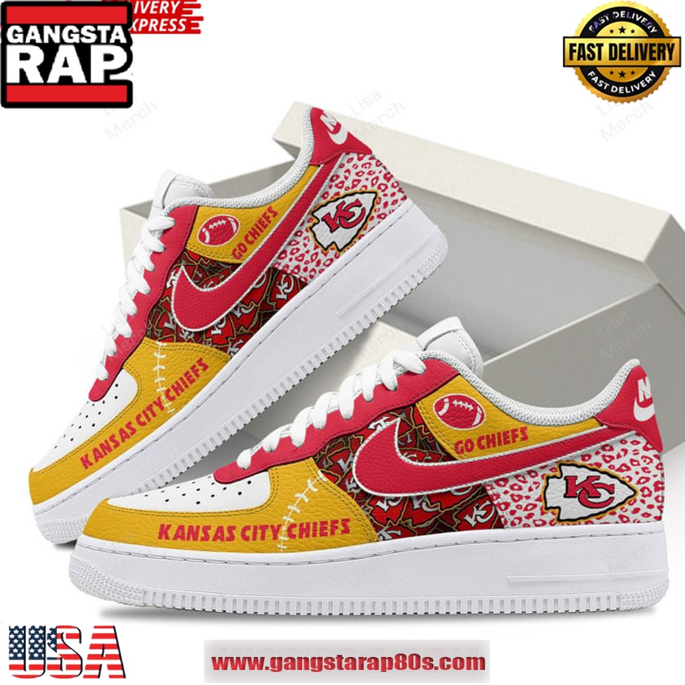 Kansas City Chiefs Go Chiefs Nike Air Force 1 Running Sneakers Shoes