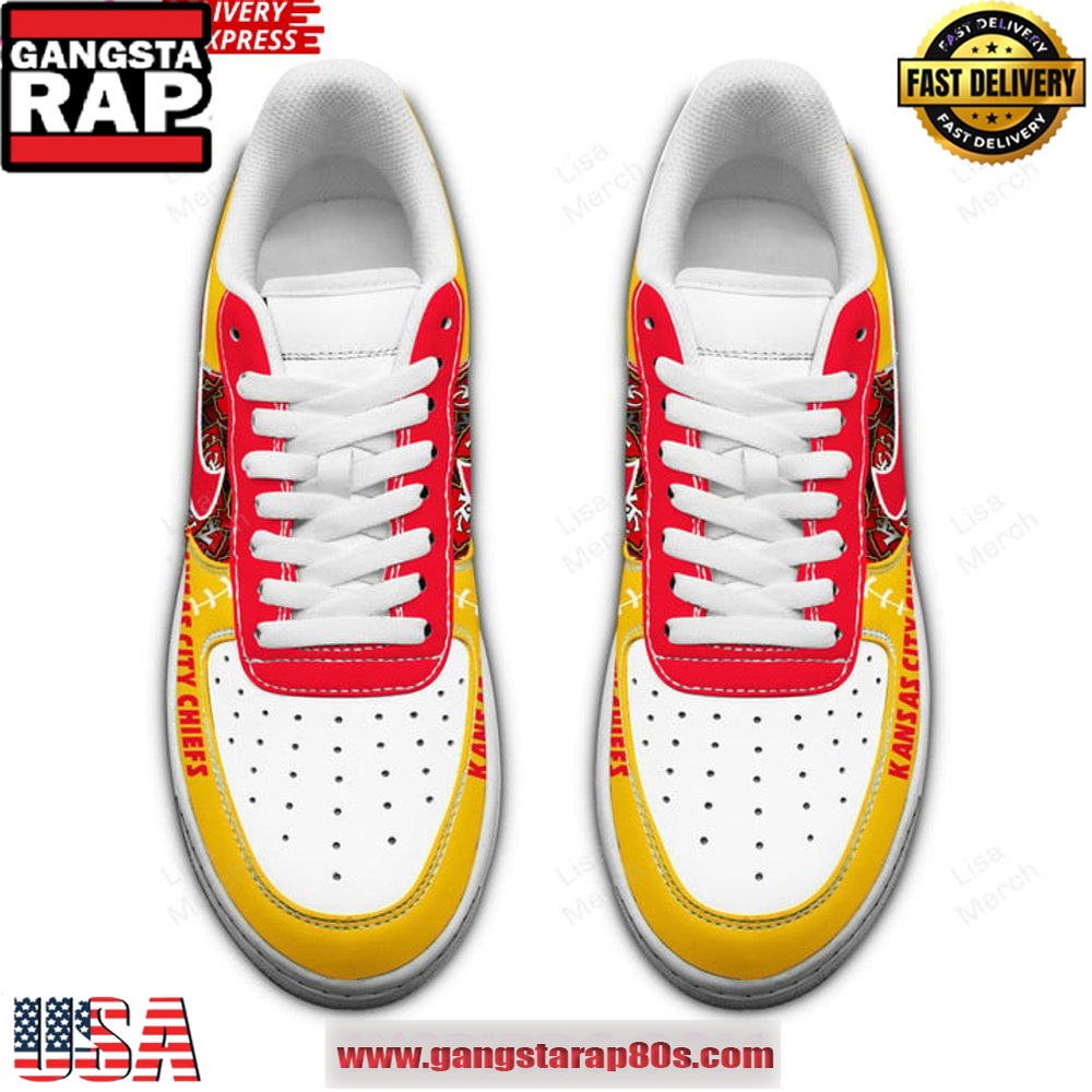 Kansas City Chiefs Go Chiefs Air Force 1 Running Sneakers Shoes Kansas City Chiefs Go Chiefs Air Force 1 Running Sneakers Shoes