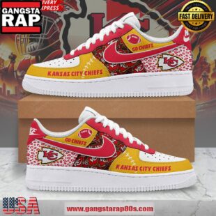 Kansas City Chiefs Go Chiefs Nike Air Force 1 Running Sneakers Shoes