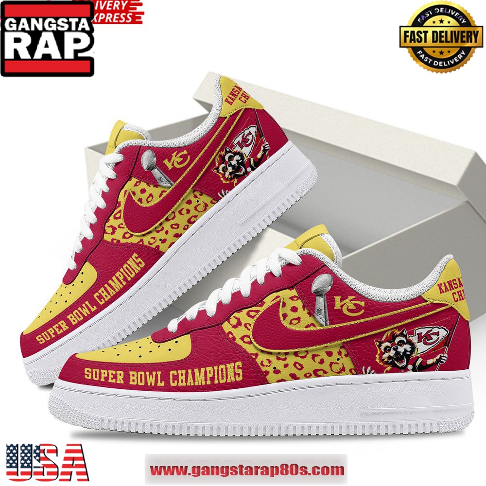 Kansas City Chiefs Super Bowl Champions Air Force 1 Running Sneakers Shoes