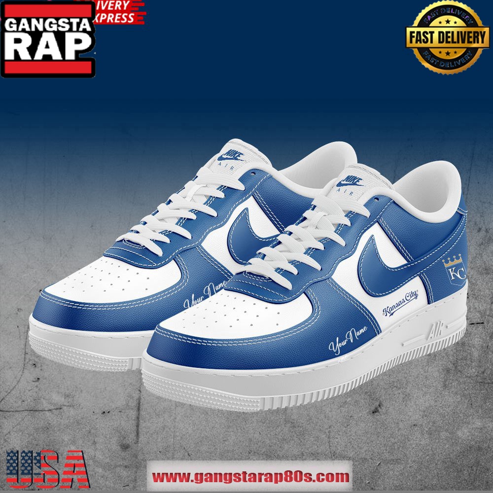 Kansas City Royals Custom Nike Air Force 1 Running Sneakers Shoes