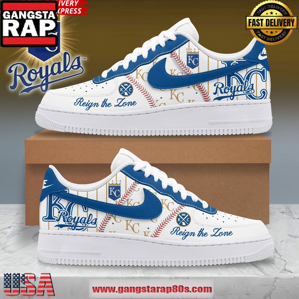 Kansas City Royals Reign The Zone Limited Edition Air Force 1 Running Sneakers Shoes