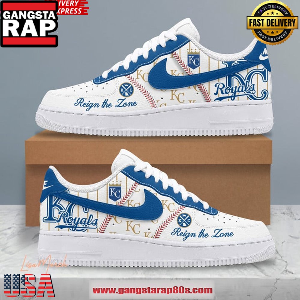 Kansas City Royals Reign The Zone Limited Edition Air Force 1 Running Sneakers Shoes
