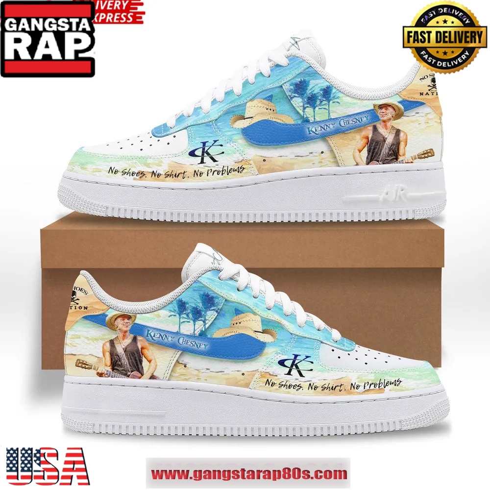 Kenny Chesney Island Vibes Limited Edition Air Force 1 Running Sneakers Shoes