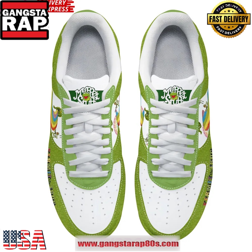 Kermit the Frog Limited Edition Air Force 1 Running Sneakers Shoes Kermit the Frog Limited Edition Air Force 1 Running Sneakers Shoes