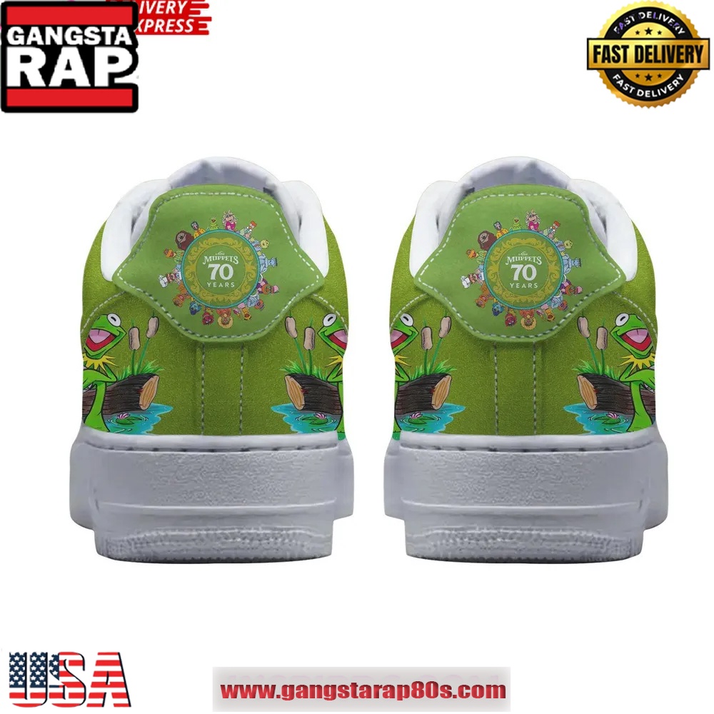 Kermit the Frog Limited Edition Air Force 1 Running Sneakers Shoes Kermit the Frog Limited Edition Air Force 1 Running Sneakers Shoes