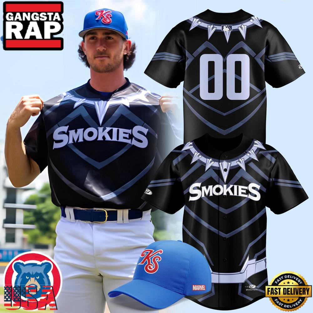 Knoxville Smokies x Marvel Black Panther Limited Premium Edition Custom Baseball Jersey