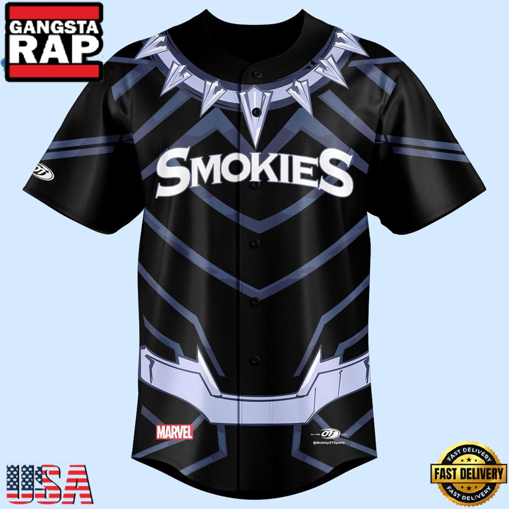 Knoxville Smokies x Marvel Black Panther Limited Premium Edition Custom Baseball Jersey