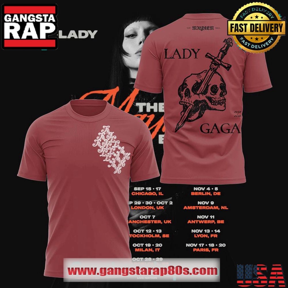 Lady Gaga TheMayhemBall Tour 2025 Special T Shirt