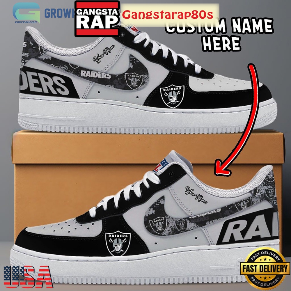Las Vegas Raiders NFL Logo Custom Design Air Force 1 Shoes Running Sneakers