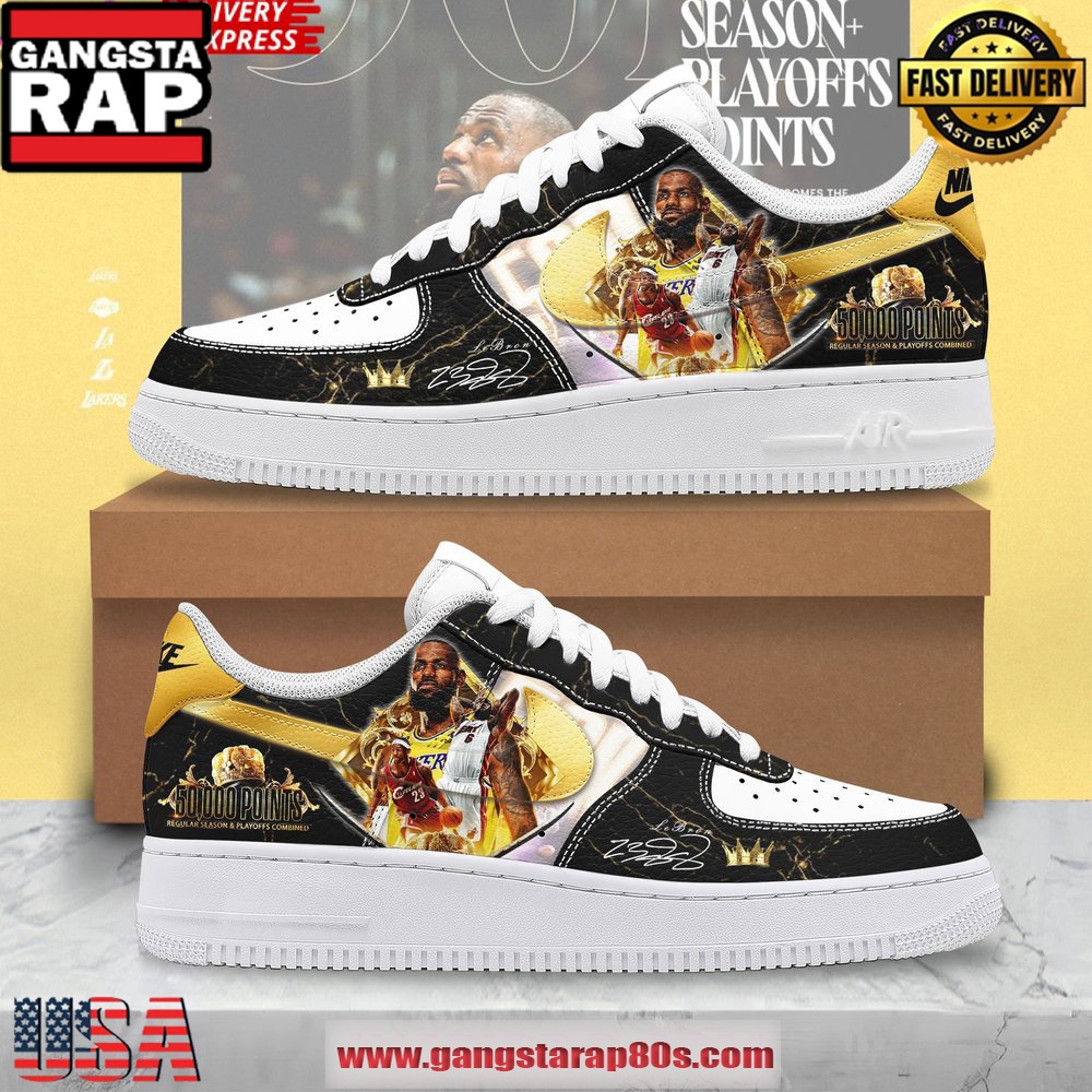 LeBron James 50,000 Points Limited Air Force 1 Running Sneakers Shoes