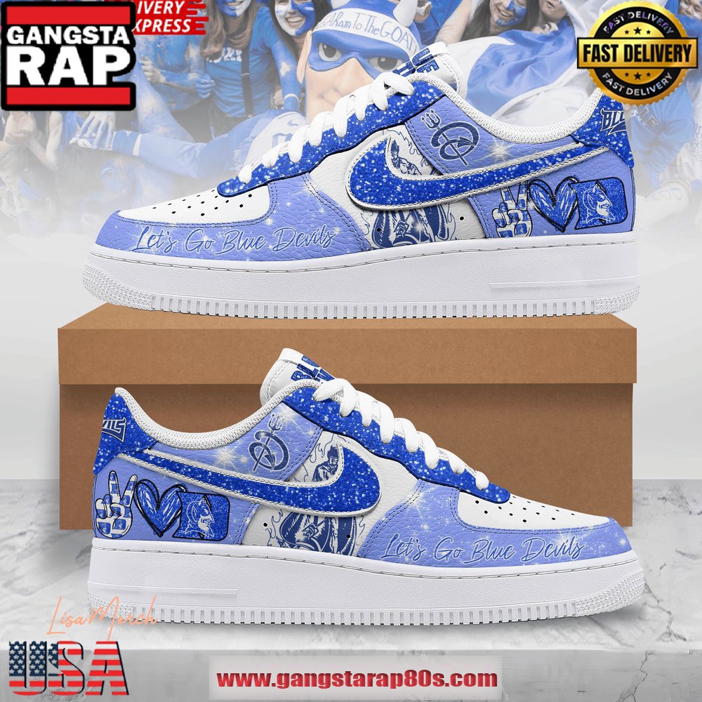 Let’s Go Duke Blue Devils Limited Edition Air Force 1 Running Sneakers Shoes