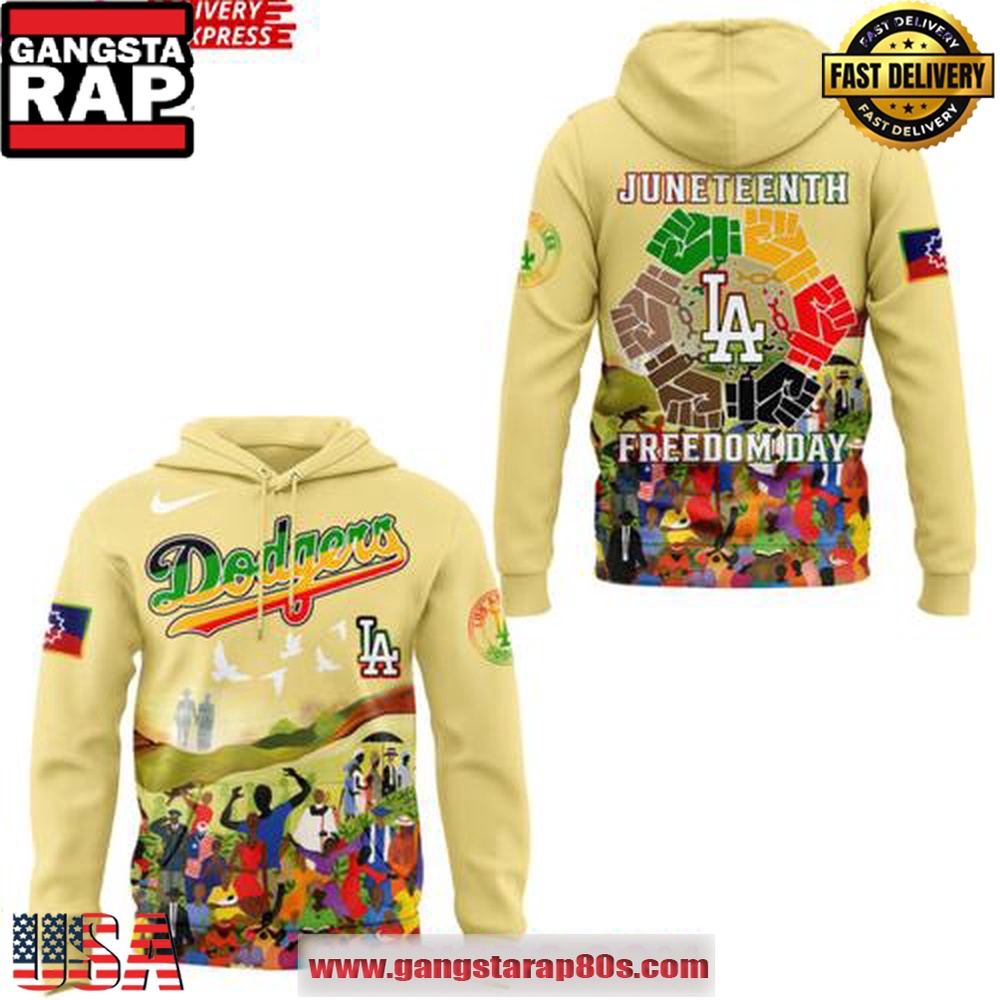 Los Angeles Dodgers Juneteenth Freedom Day 2025 Unisex Hoodie Los Angeles Dodgers Juneteenth Freedom Day 2025 Unisex Hoodie